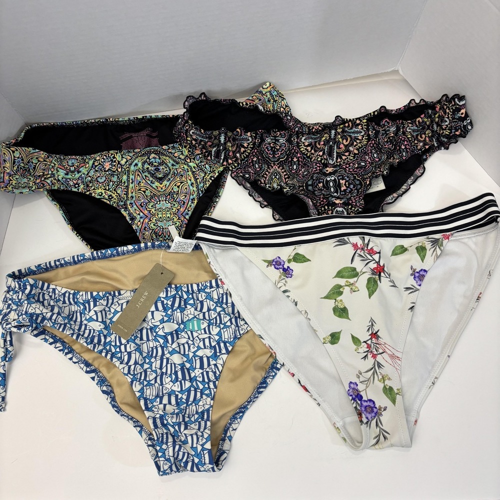 Lot 4 Bikini Swim Bottoms Womens Medium Floral Athleta J.CREW Hollister Victoria